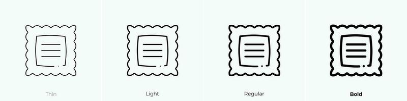 ravioli icona. sottile, luce, regolare e grassetto stile design isolato su bianca sfondo vettore