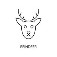 renna concetto linea icona. semplice elemento illustrazione. renna concetto schema simbolo design. vettore