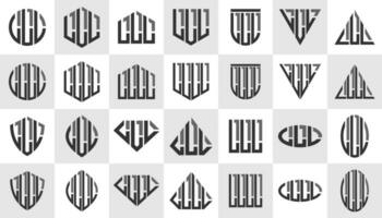 collezione di moderno linea forma iniziale lettera l lll lll logo design vettore