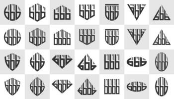 semplice linea astratto minuscolo lettera B bbb bbbb logo design impostato vettore