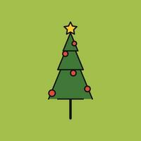 Natale albero logo design. Natale albero simbolo. lampada nel Natale albero. vettore
