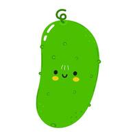 cetriolo carattere. vettore mano disegnato cartone animato kawaii personaggio illustrazione icona. isolato su bianca sfondo. contento cetriolo personaggio concetto