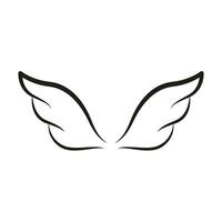 Ali linea modello icona. Ali per volare uccello, angelo e religioso simbolo. Ali badge decorativo forme. vettore schema illustrazione
