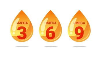 omega dat far cadere vettore. olio nutrizione omega 3,6,9 isolato su bianca sfondo.a vettore