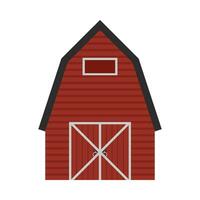 rosso fienile azienda agricola piatto illustrazione vettore