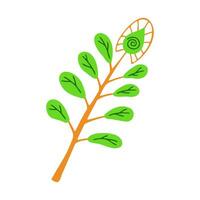 preistorico pianta scarabocchio. vettore illustrazione nel cartone animato stile isolato su bianca.