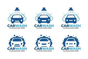 auto lavare logo impostato design vettore