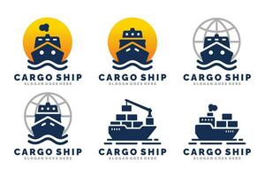 carico nave logo impostato design vettore illustrazione