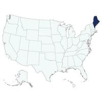 carta geografica di Maine stato di Stati Uniti d'America. Stati Uniti d'America carta geografica vettore