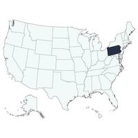 carta geografica di Pennsylvania. Stati Uniti d'America carta geografica. vettore