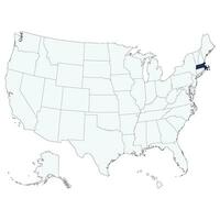 Massachusetts stato carta geografica. Stati Uniti d'America carta geografica vettore