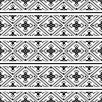 senza soluzione di continuità etnico modello con banda stile nel nero e bianca. azteco e navajo tribale contemporaneo motivo. design per tenda, tessile, avvolgere, tessuto, Abiti, patchwork, batik, struttura, ikat. vettore