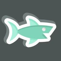 etichetta squalo. relazionato per mare simbolo. semplice design modificabile. semplice illustrazione vettore