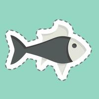 etichetta linea tagliare guppy. relazionato per mare simbolo. semplice design modificabile. semplice illustrazione vettore