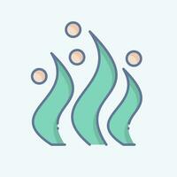 icona alga marina. relazionato per mare simbolo. scarabocchio stile. semplice design modificabile. semplice illustrazione vettore