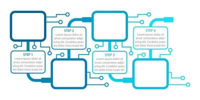 modello di progettazione grafico infografica elettronica blu vettore