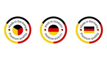 realizzato in germania, timbro di qualità vettoriale. etichetta con bandiera della germania. icona vettoriale per tag, badge, adesivi, emblema, prodotto.