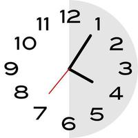 Icona dell'orologio analogico 5 minuti dopo le 4 vettore