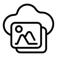 foto telecamera Conservazione icona schema vettore. nube immagini memoria vettore