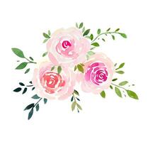 bellissimo mazzo con rosa Rose, acquerello carta vettore
