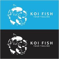 koi pesce logo disegno, Cinese fortunato e trionfo ornamentale pesce vettore, azienda marca oro pesce icona vettore