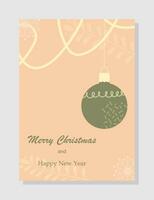 allegro Natale e contento nuovo anno saluto carta. minimo moderno design per carte, striscione, manifesto, coperchio, ragnatela, modelli. vettore illustrazione