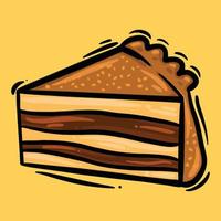 fetta di torta, fetta di torta, illustrazione vettoriale di contorno di torta