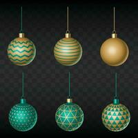 verde Natale palle ornamenti clipartdecoration impostato natale verde palle vettore