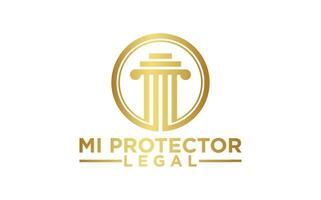 moderno legge azienda logo design. oro, ditta, legge, icona giustizia design modello vettore