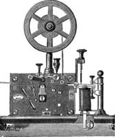 stampa elettrico telegrafo ricevitore, Vintage ▾ incisione vettore