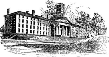 amherst Università cappella e dormitori Vintage ▾ illustrazione vettore