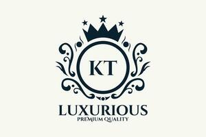iniziale lettera kt reale lusso logo modello nel vettore arte per lussuoso il branding vettore illustrazione.