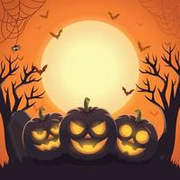 festeggia halloween con jack o lantern vettore