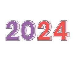 contento nuovo anno 2024 astratto viola e rosa grafico design vettore logo simbolo illustrazione