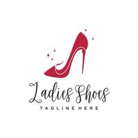 scarpe logo design elemento vettore per donna bellezza moda con moderno concetto