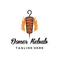 doner kebab logo design elemento vettore per ristorante con moderno concetto