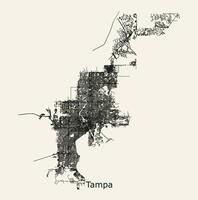 vettore strada carta geografica di tampa Florida Stati Uniti d'America