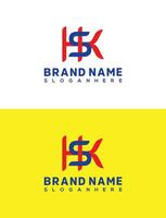 skh lettera logo design modello, iniziale connesso lettera skh logo icona design vettore