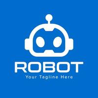 robot testa artificiale intelligenza cartone animato avatar icona logo vettore