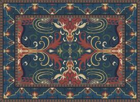 vecchio reale tappeto design persiano tappeto il storia di vecchio fiore luci decorazione il popolare semplice colore la modifica vettore illustrazione