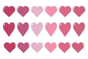 un' impostato di cuori nel rosa toni. design elementi per San Valentino giorno. vettore