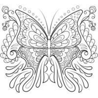 mandala farfalla per adulto colorazione libro.mandala fiore colorazione pagine. vettore