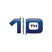 10 ° anniversario logo design vettore