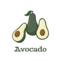 vettore icona di avocado. avocado frutta nel piatto design. vettore illustrazione