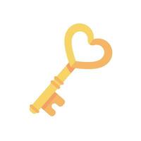 rosa cuore serratura con chiave per sblocco amore sentimenti su San Valentino giorno. vettore