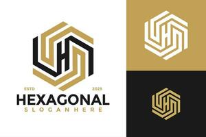 lettera h esagonale logo design vettore simbolo icona illustrazione