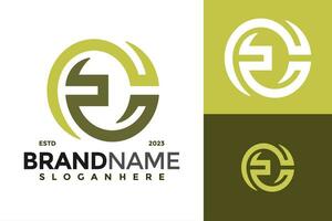 lettera ec unico logo design vettore simbolo icona illustrazione