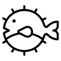 Blowfish linea icona vettore