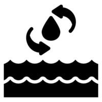 acqua ciclo glifo icona vettore