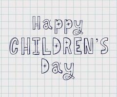 priorità bassa di vettore di giorno dei bambini. titolo del giorno dei bambini felici. iscrizione del giorno dei bambini felici.